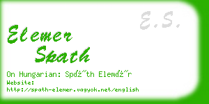 elemer spath business card